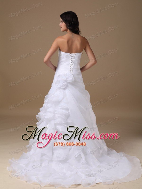 wholesale elegant a-line sweetheart court train taffeta and organza beading wedding dress