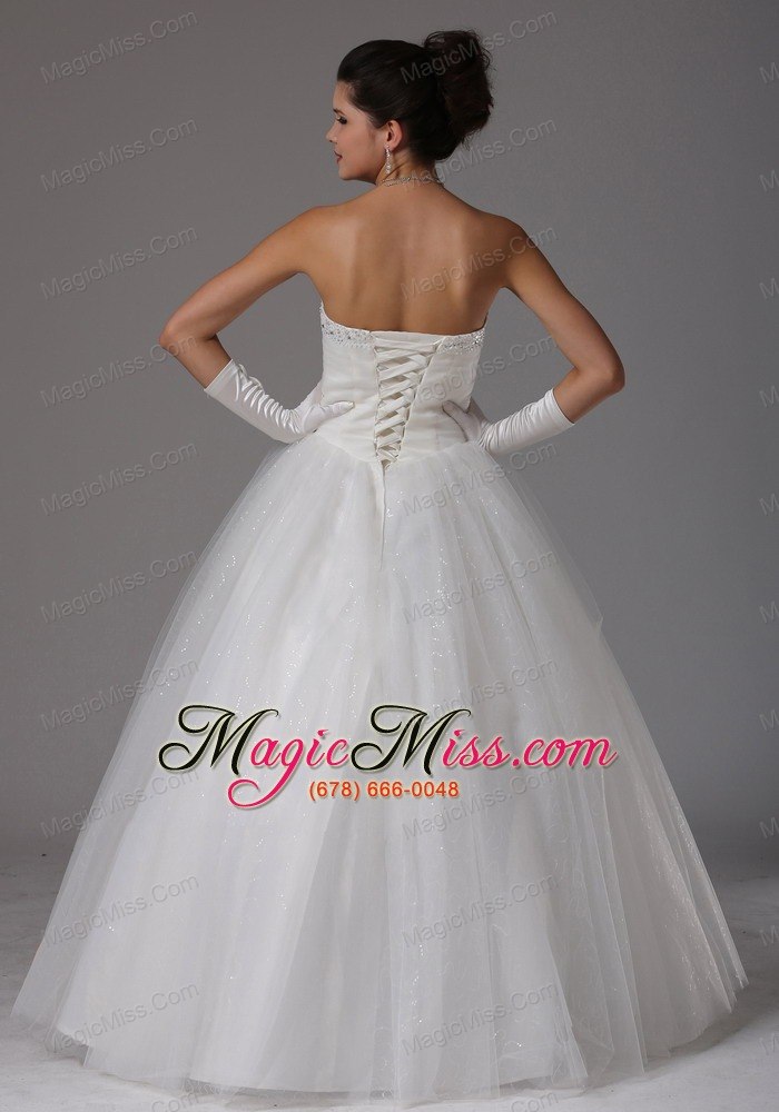 wholesale custom made romantic a-line sweetheart beading and ruch wedding dress with bows