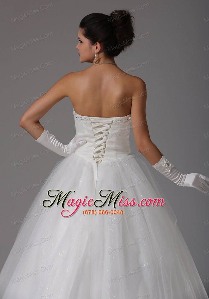 wholesale custom made romantic a-line sweetheart beading and ruch wedding dress with bows