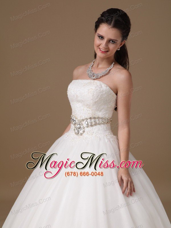 wholesale white ball gown strapless floor-length taffeta and tulle beading and lace quinceanera dress