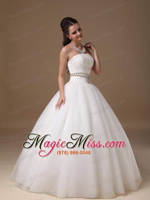 wholesale white ball gown strapless floor-length taffeta and tulle beading and lace quinceanera dress