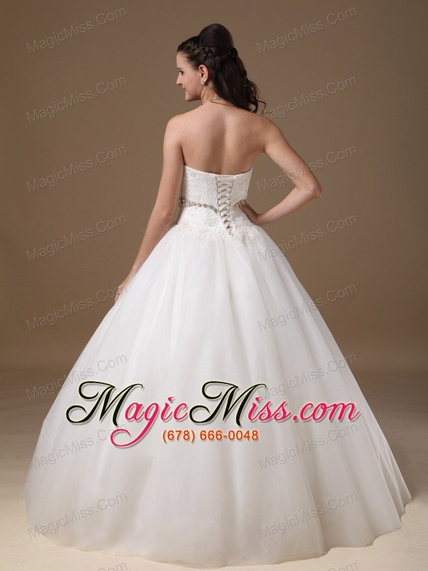 wholesale white ball gown strapless floor-length taffeta and tulle beading and lace quinceanera dress