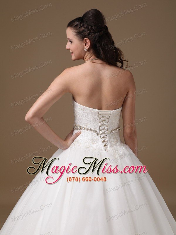 wholesale white ball gown strapless floor-length taffeta and tulle beading and lace quinceanera dress