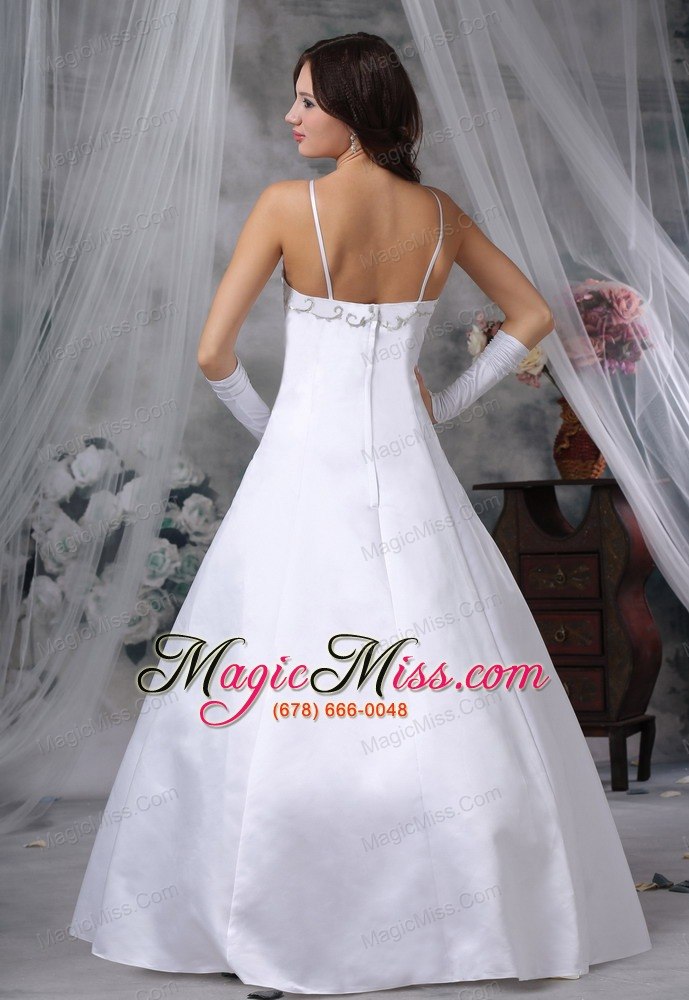 wholesale mason city iowa embroidery decorate bodice straps floor-length ball gown satin modest style wedding dress for 2013