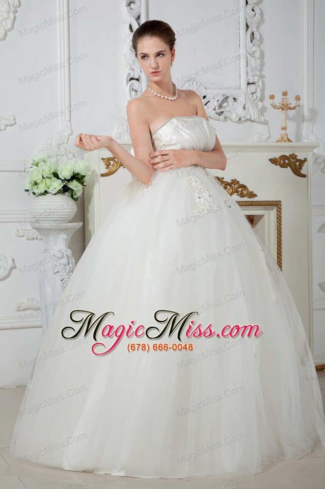 wholesale gorgeous ball gown strapless floor-length tulle beading wedding dress