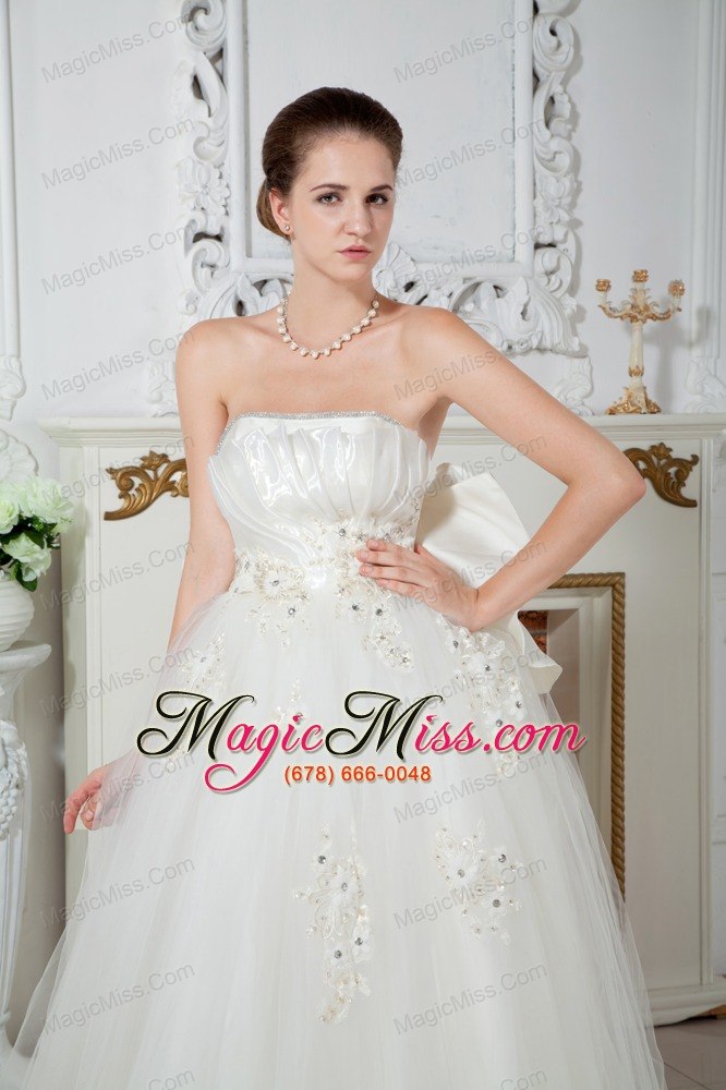 wholesale gorgeous ball gown strapless floor-length tulle beading wedding dress