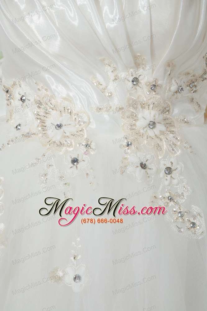 wholesale gorgeous ball gown strapless floor-length tulle beading wedding dress