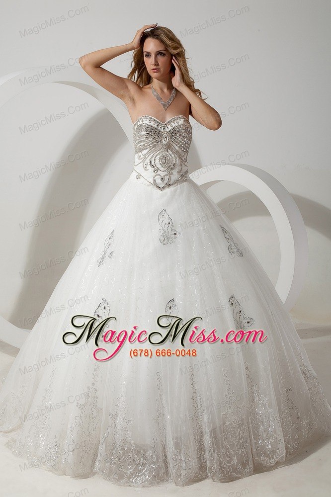 wholesale the super hot ball gown sweetheart court train organza beading wedding dress