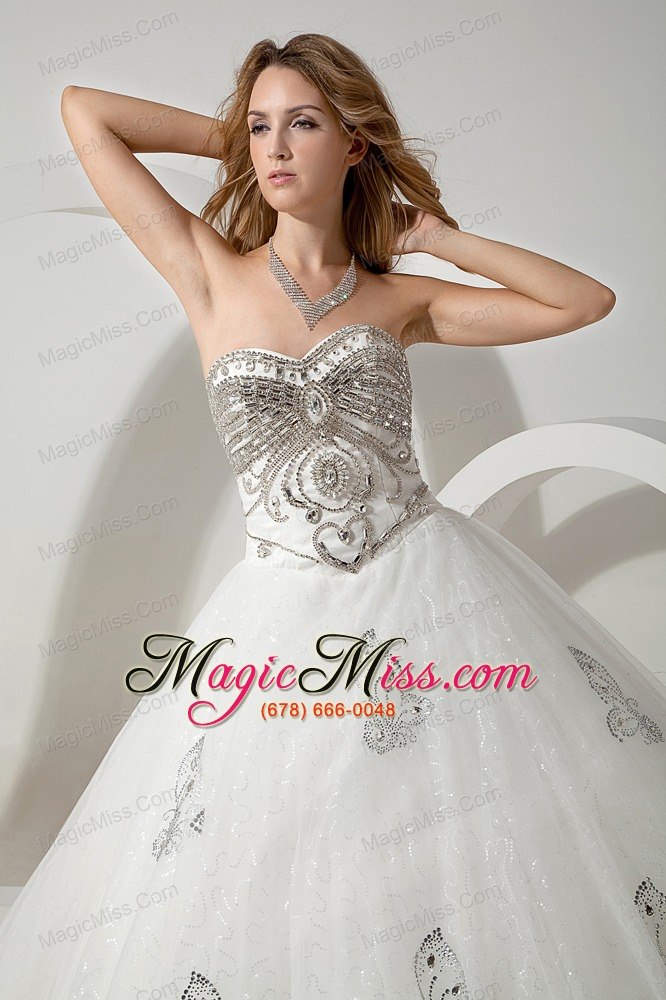 wholesale the super hot ball gown sweetheart court train organza beading wedding dress