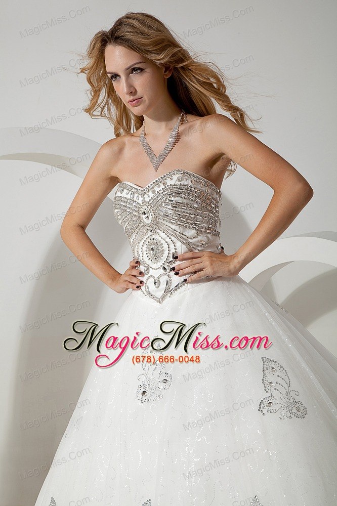 wholesale the super hot ball gown sweetheart court train organza beading wedding dress