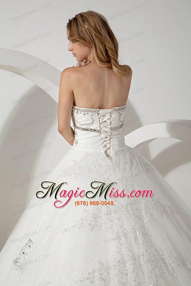 wholesale the super hot ball gown sweetheart court train organza beading wedding dress