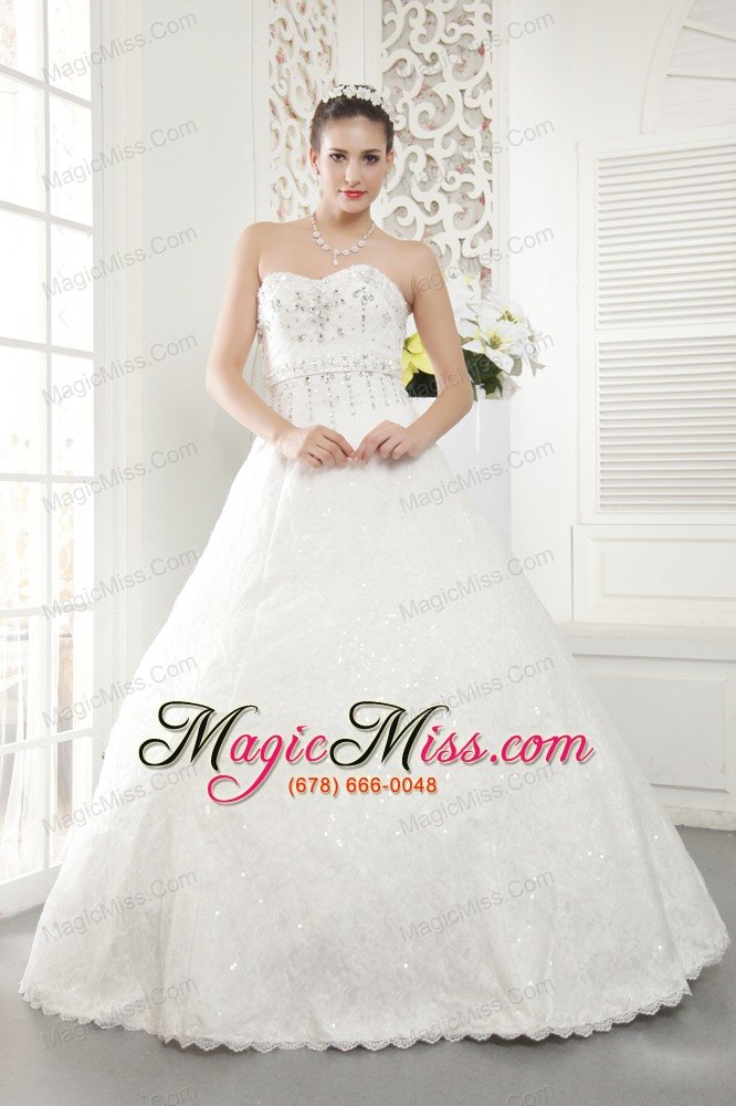 wholesale new a-line / princess sweetheart floor-length lace beading wedding dress