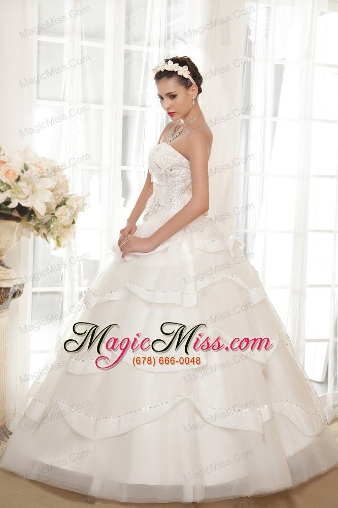 wholesale elegant a-line sweetheart floor-length tulle and taffeta beading wedding dress