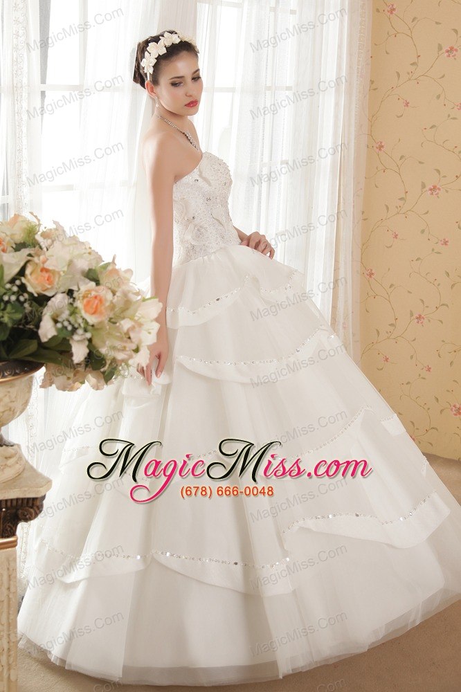 wholesale elegant a-line sweetheart floor-length tulle and taffeta beading wedding dress