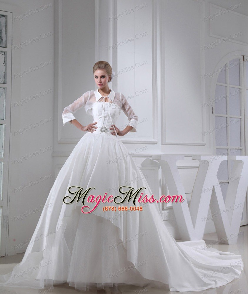 wholesale beading ball gown strapless cathedral train wedding dress