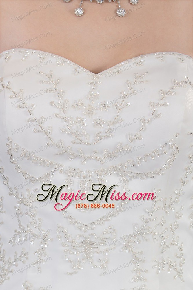 wholesale a-line sweetheart organza appliques with beading wedding dress