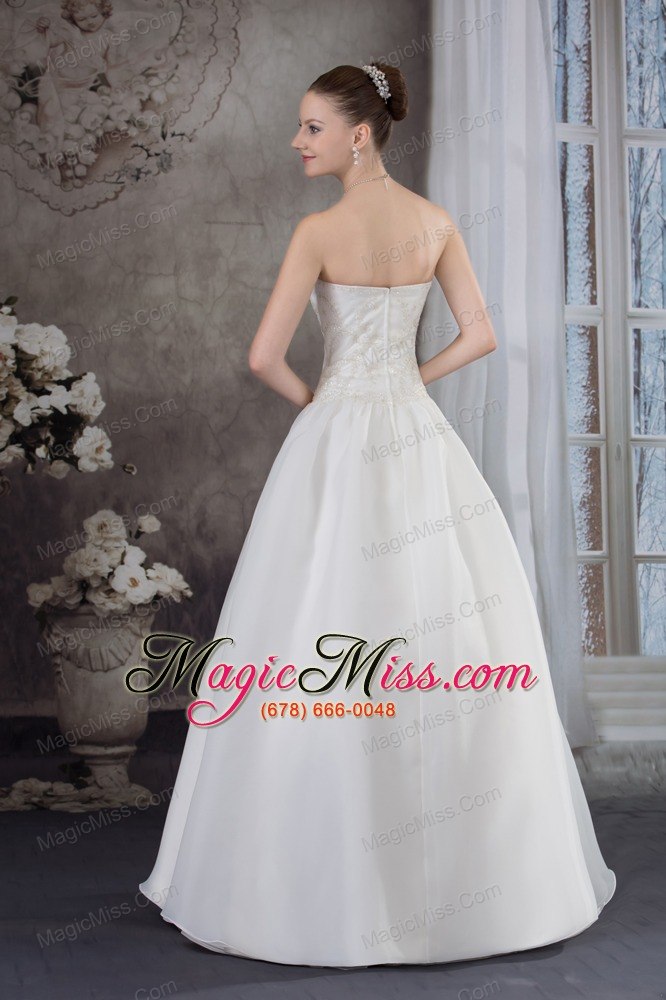 wholesale a-line sweetheart organza appliques with beading wedding dress