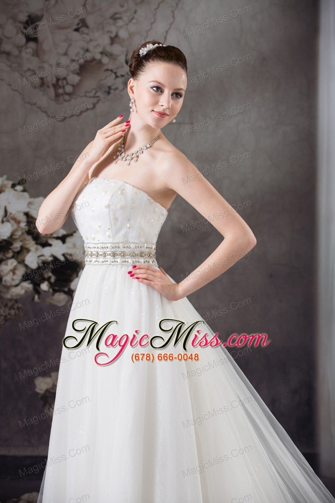 wholesale a-line strapless lace beading tulle wedding dress