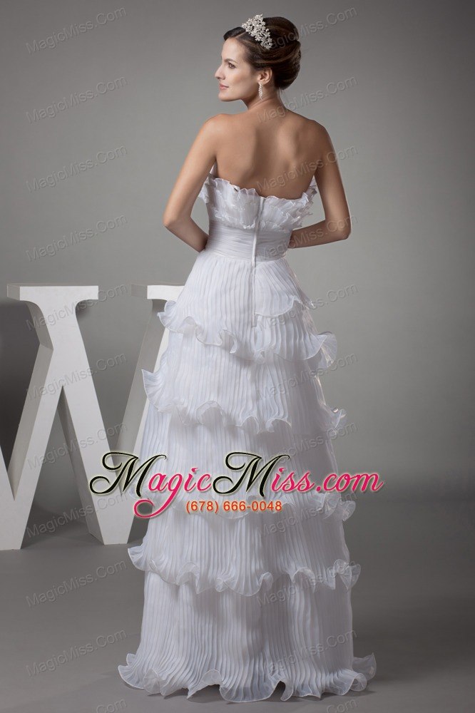 wholesale ruffles column / sheath strapless long wedding dress