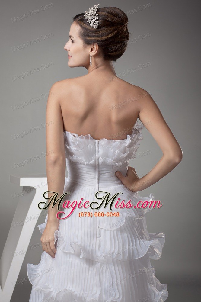 wholesale ruffles column / sheath strapless long wedding dress