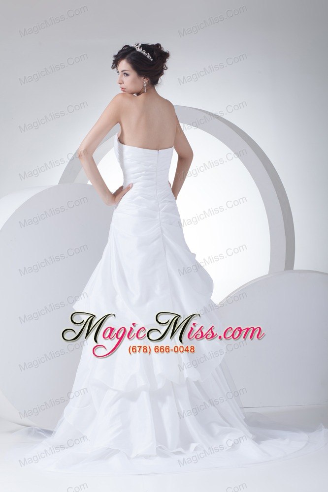 wholesale sweetheart a-line ruching brush train wedding dress