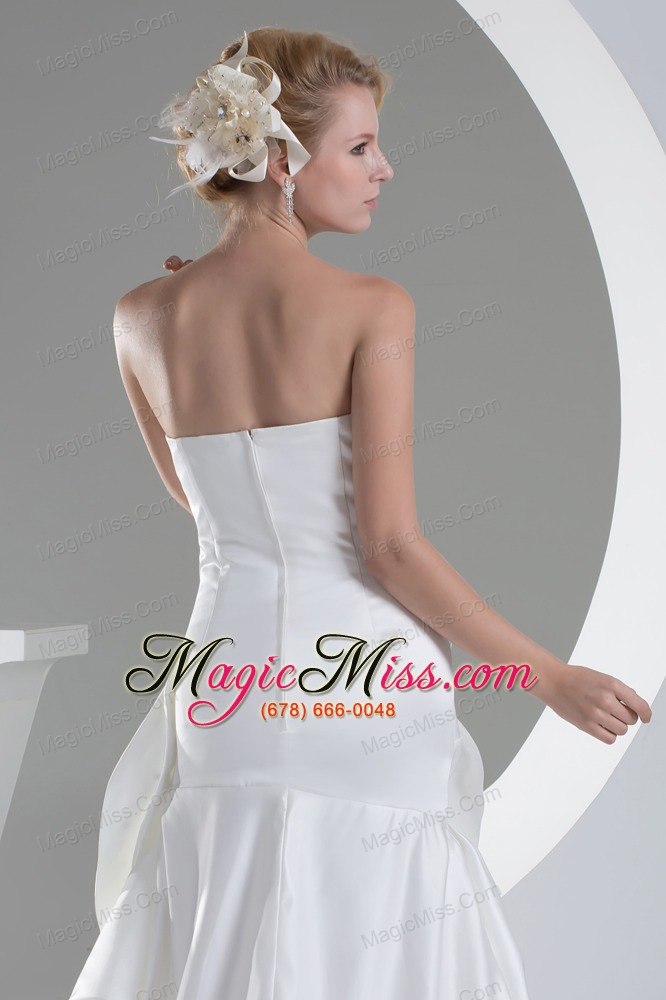 wholesale beading hand made flower sweetheart high-low wedding dress