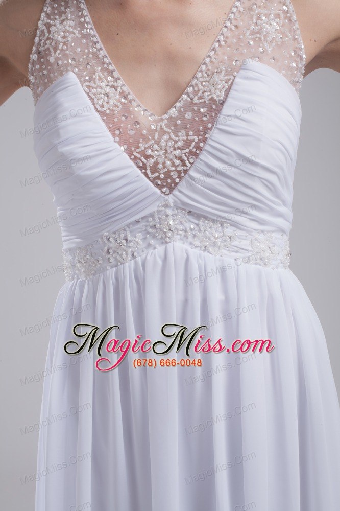 wholesale a-line v-neck ruching beading wedding dress