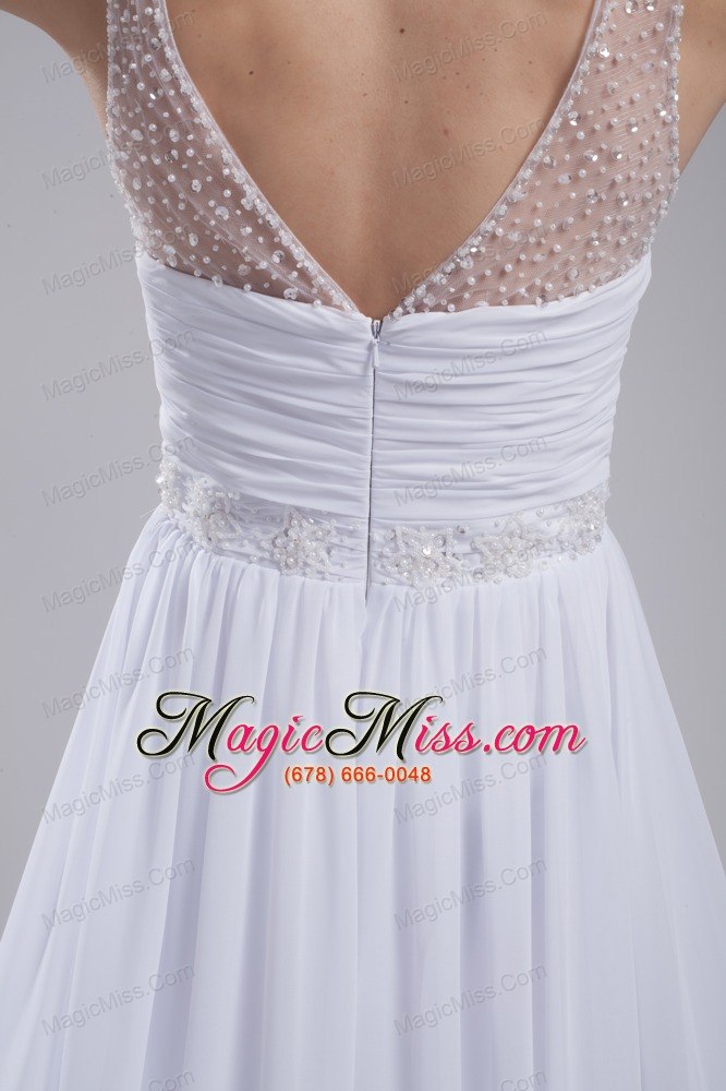 wholesale a-line v-neck ruching beading wedding dress