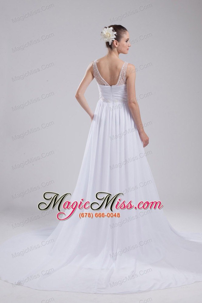 wholesale a-line v-neck ruching beading wedding dress