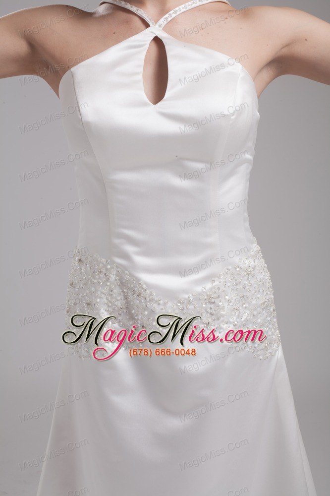 wholesale a-line straps beading satin wedding dress