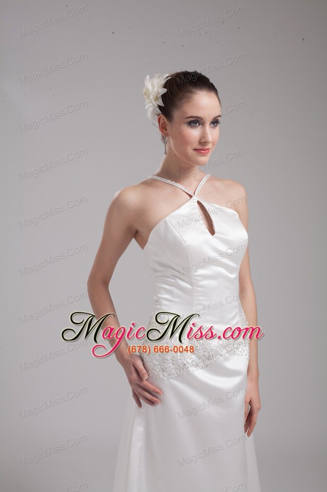 wholesale a-line straps beading satin wedding dress