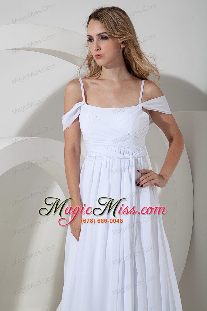 wholesale beautiful empire straps floor-length chiffon ruch wedding dress