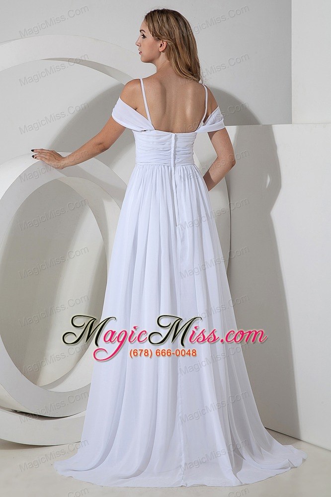 wholesale beautiful empire straps floor-length chiffon ruch wedding dress