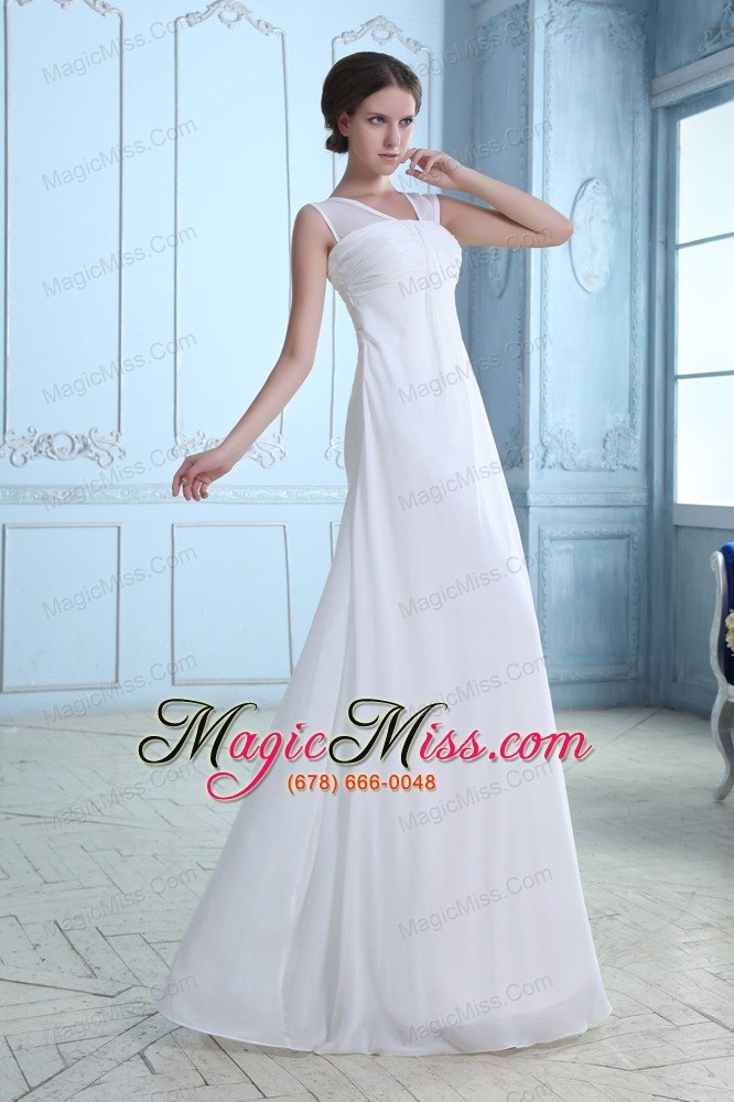 wholesale to seller empire v-neck floor-length chiffon ruchwedding dress