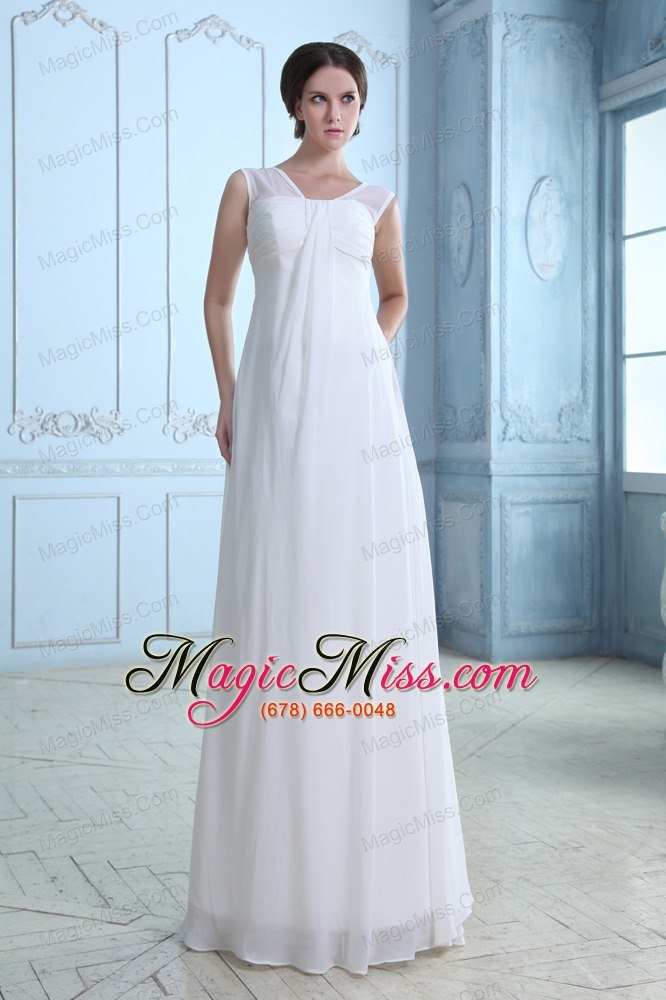 wholesale to seller empire v-neck floor-length chiffon ruchwedding dress