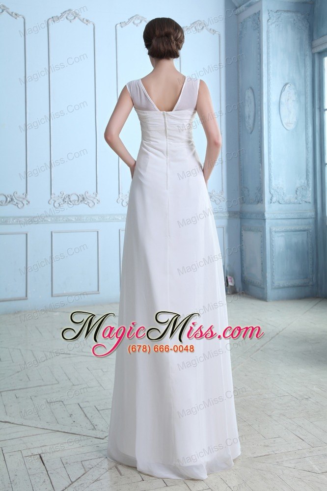 wholesale to seller empire v-neck floor-length chiffon ruchwedding dress