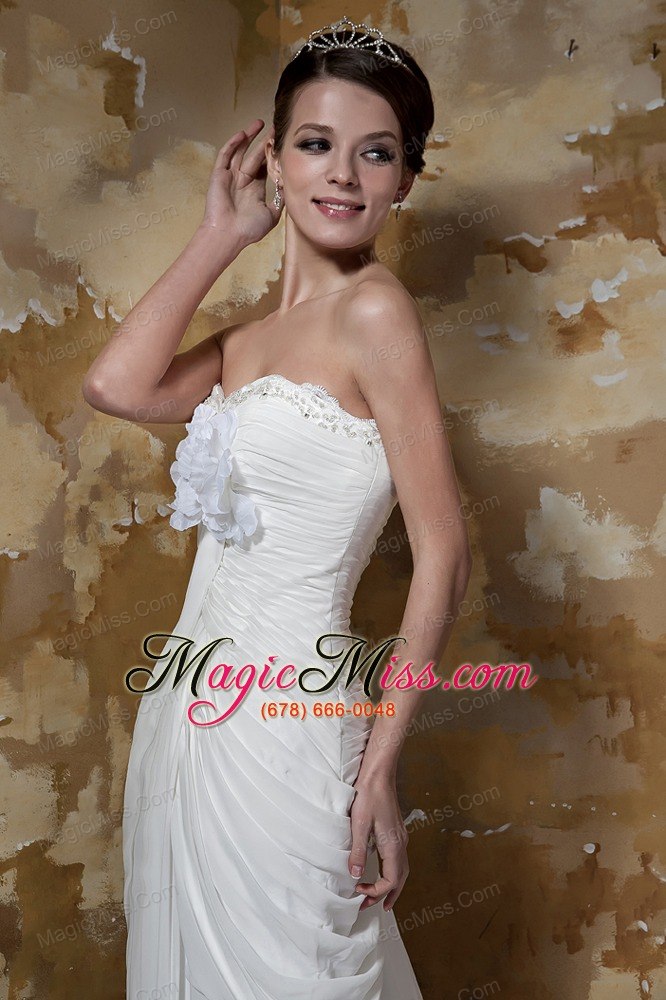 wholesale pretty column sweetheart court train chiffon beading wedding dress