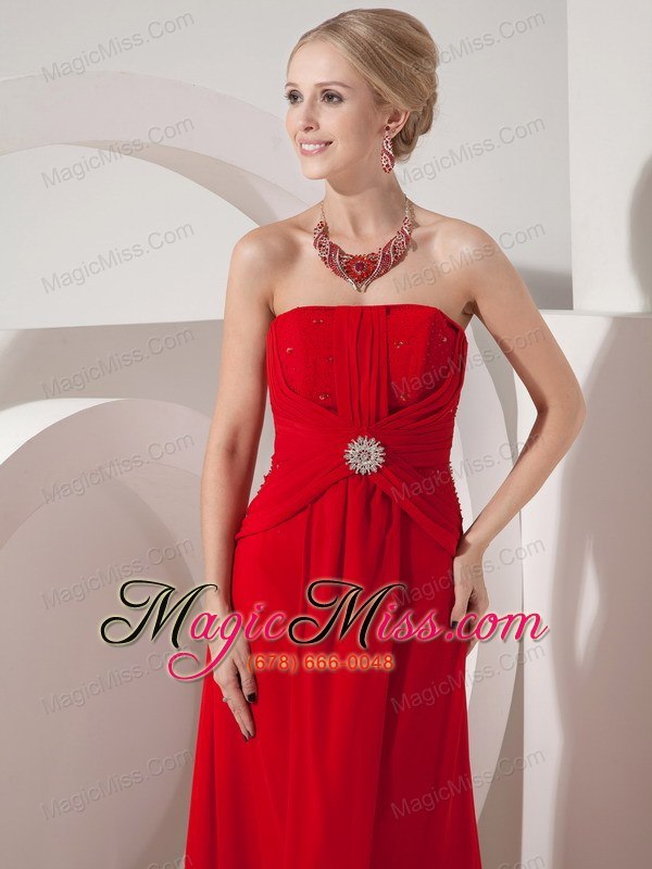 wholesale cheap wine red strapless column prom dress