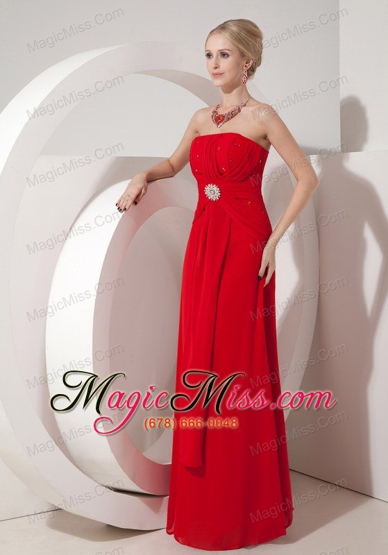 wholesale cheap wine red strapless column prom dress