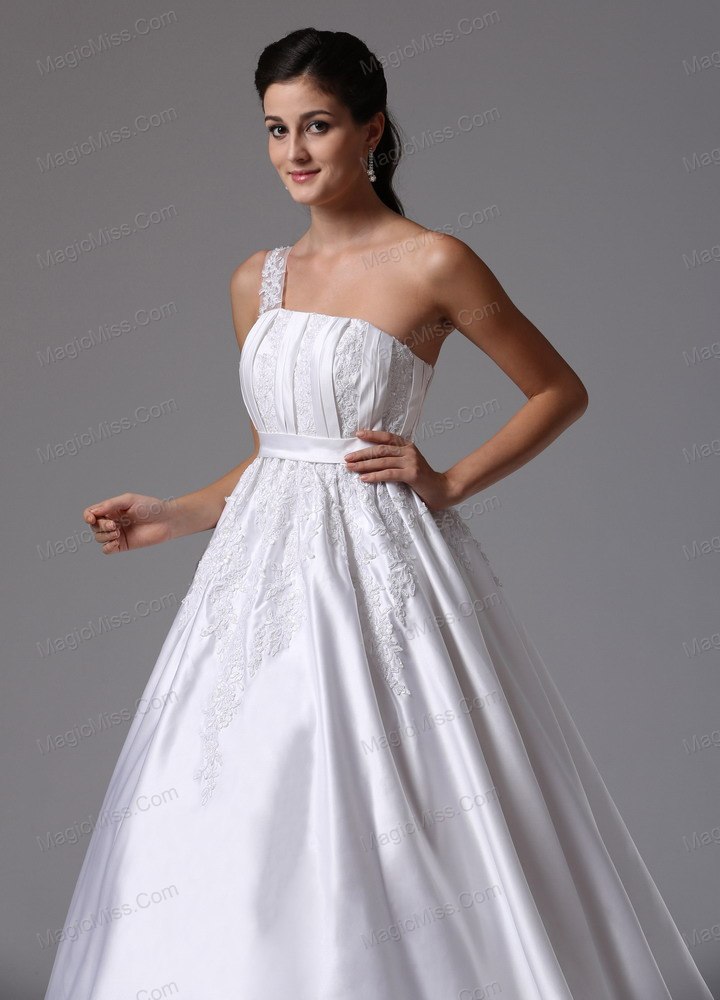 wholesale customize a-line one shoulder 2013 wedding dress embroidery and ruch in madison connecticut