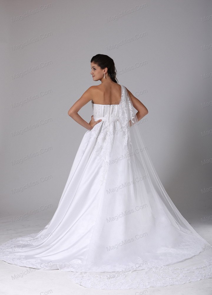 wholesale customize a-line one shoulder 2013 wedding dress embroidery and ruch in madison connecticut