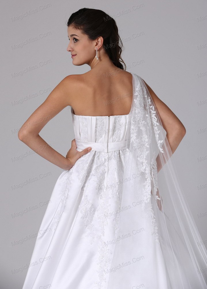 wholesale customize a-line one shoulder 2013 wedding dress embroidery and ruch in madison connecticut