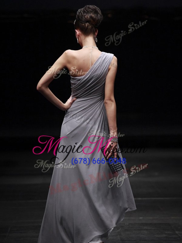 wholesale high quality floor length silver dress like a star sweetheart sleeveless side zipper