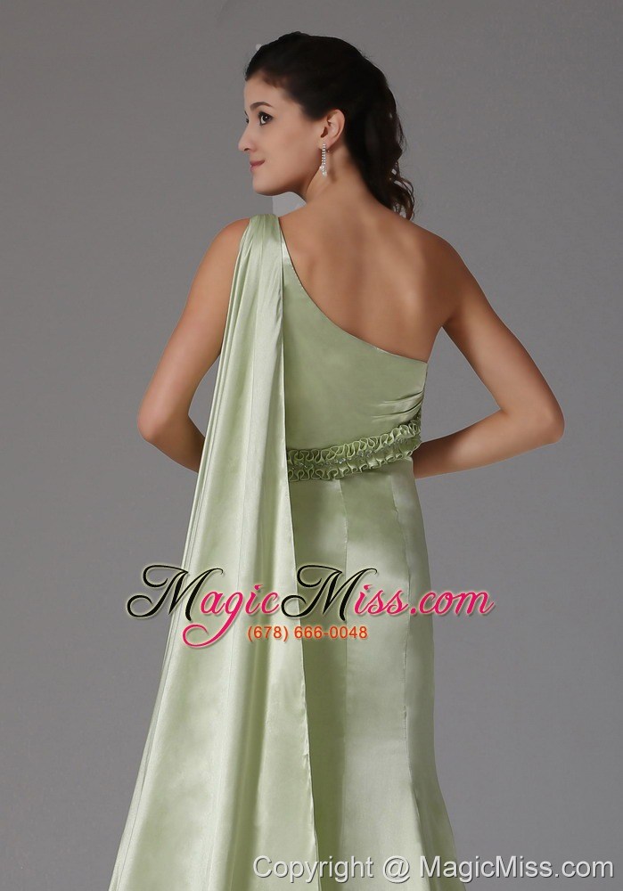 wholesale stylish yellow green one shoulder 2013 prom celebirty dress with appliques watteau train in groton connecticut