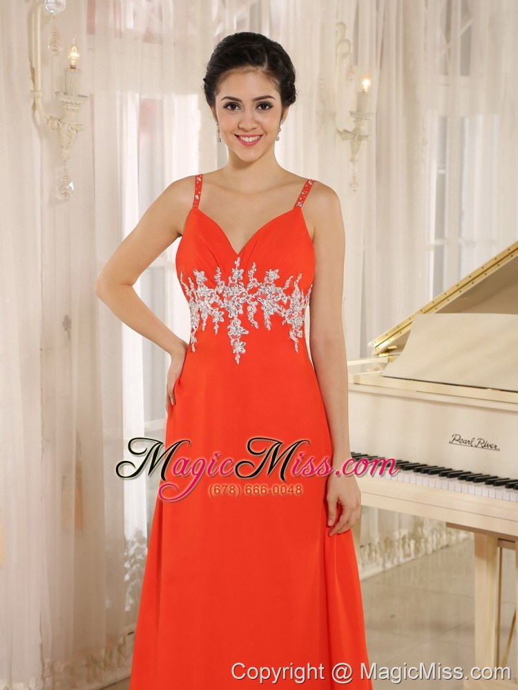 wholesale 2013 red new style in akron arkansas prom celebrity dress with spaghetti straps appliques decorate waist