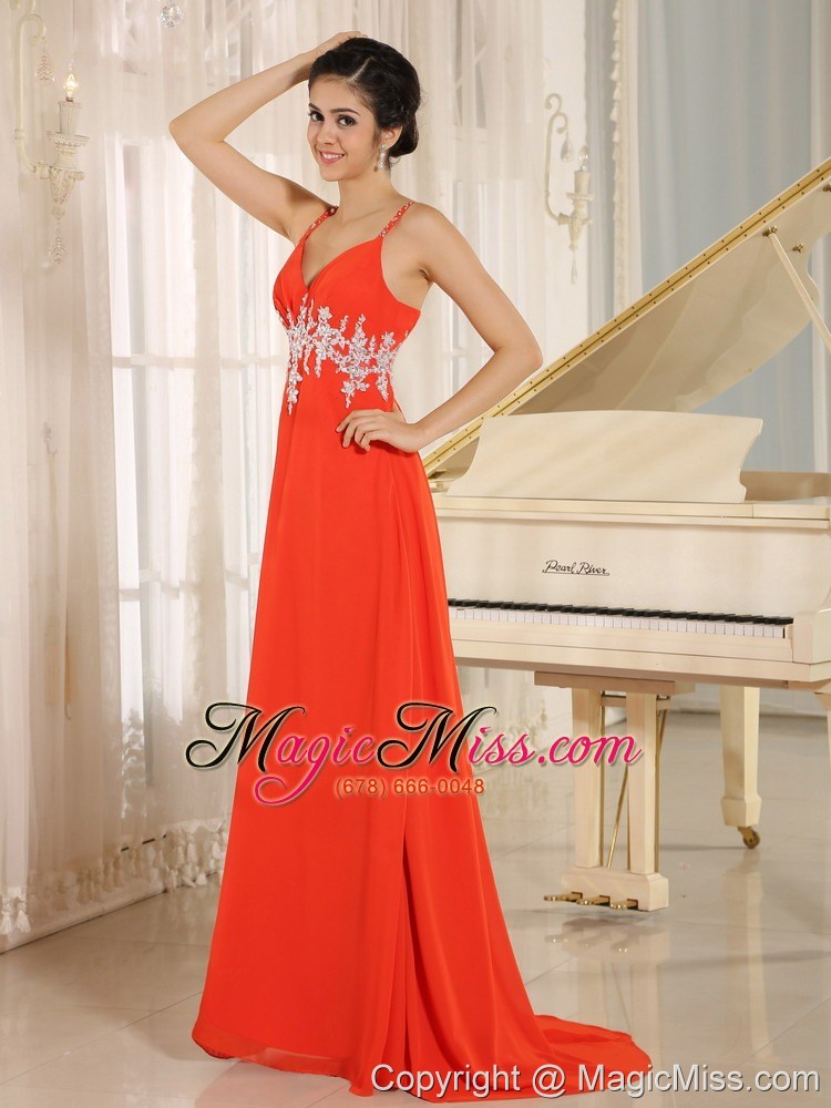 wholesale 2013 red new style in akron arkansas prom celebrity dress with spaghetti straps appliques decorate waist