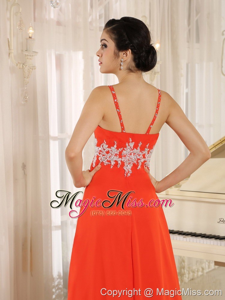 wholesale 2013 red new style in akron arkansas prom celebrity dress with spaghetti straps appliques decorate waist