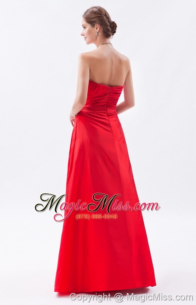 wholesale red column / sheath strapless prom dress taffeta appliques floor-length