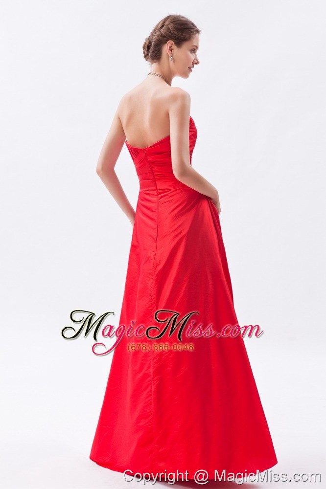 wholesale red column / sheath strapless prom dress taffeta appliques floor-length