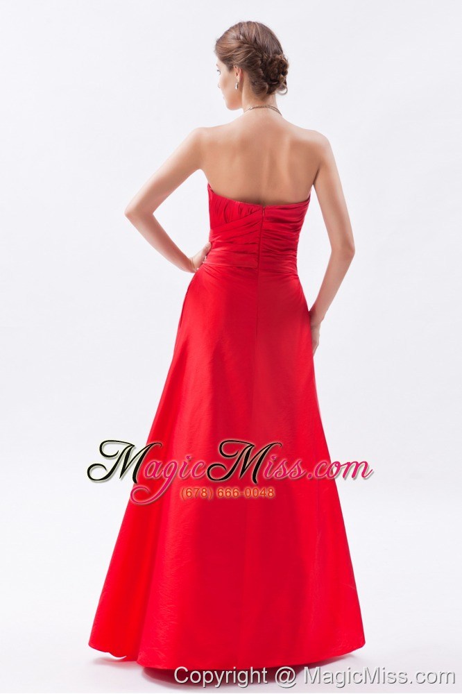 wholesale red column / sheath strapless prom dress taffeta appliques floor-length